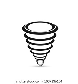 Tornado icon isolated on white background.