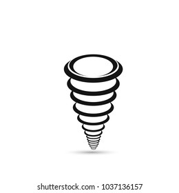 Tornado icon isolated on white background.