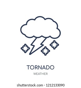 Tornado icon. Tornado linear symbol design from Weather collection. Simple outline element vector illustration on white background.