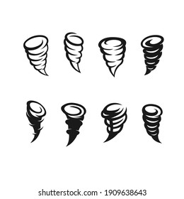 Tornado icon logo vector illustration. Wind tornado, Speed tornado, Whirlwind tornado cartoon design vector template