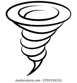 Icono de tornado sobre fondo blanco.