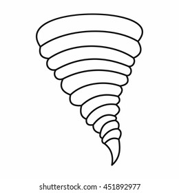Tornado icon in outline style isolated vector illustration