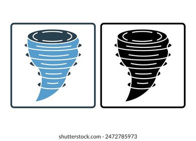 Tornado icon. icon related to weather. suitable for web site, app, user interfaces, printable etc. solid icon style. simple vector design editable