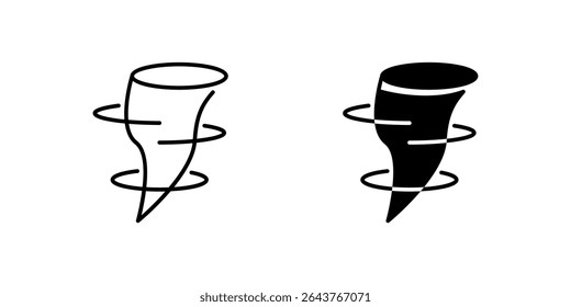 Conjunto de Ícones Tornados. Um ícone preto de um tornado, representando um clima severo.