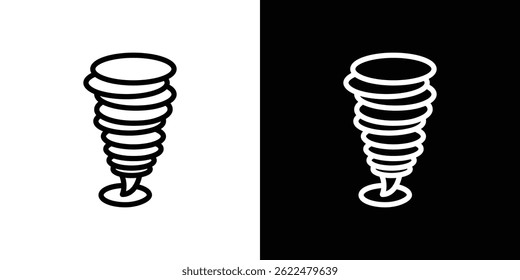 Ícone tornado forma gráfico simples clipart símbolo. linha fina contorno arte
