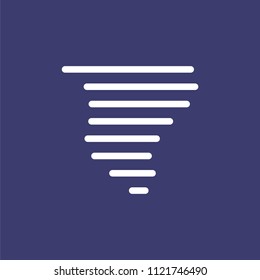 Tornado icon for simple flat style weather ui design.