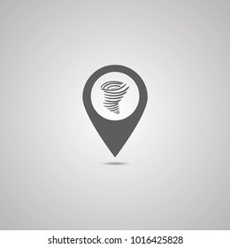Tornado icon. Tornado storm icon isolated on white background. Typhoon, cyclone and hurricane simple vector illustration