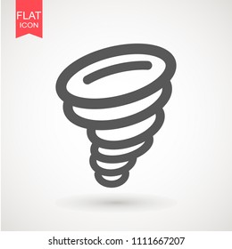 Tornado icon. Tornado storm icon isolated on white background. Typhoon, cyclone and hurricane simple vector illustration