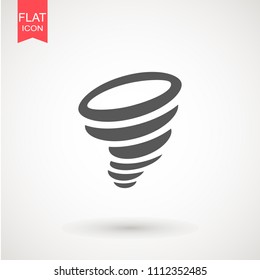 Tornado icon. Tornado storm icon isolated on white background. Typhoon, cyclone and hurricane simple vector illustration