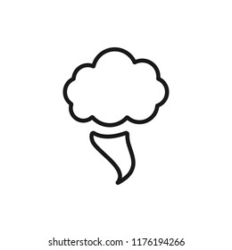 Tornado icon. Tornado storm icon isolated on white background. Typhoon, cyclone and hurricane simple vector illustration