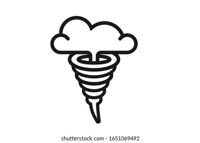 Tornado icon. Tornado storm icon isolated on white background. Typhoon, cyclone and hurricane simple vector illustration