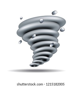 Tornado icon. Tornado storm sign isolated on white background. Typhoon, cyclone and hurricane simple vector illustration