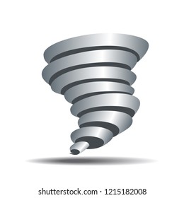 Tornado icon. Tornado storm sign isolated on white background. Typhoon, cyclone and hurricane simple vector illustration