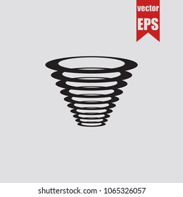 Tornado icon in trendy isolated on grey background.Vector illustration.