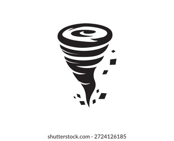 Vector de icono de tornado. color blanco y negro