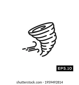 Tornado icon vector. Tornado wind line icon or logo symbol vector