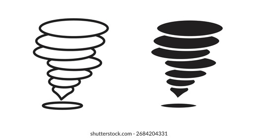 Icono de tornado para Diseños web. conjunto de iconos de contorno y Clipart