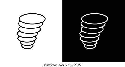 Vector blanco y negro de los iconos del tornado, sistema del icono de la línea.