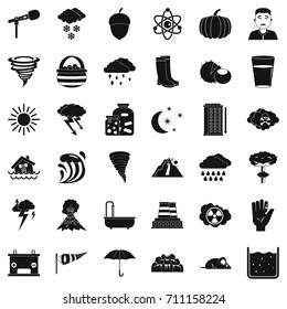 Tornado icons set. Simple style of 36 tornado vector icons for web isolated on white background