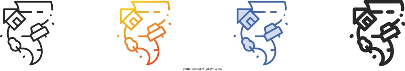 tornado icon.Thin Linear, Gradient, Blue Stroke and bold Style Design Isolated On White Background