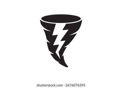 Tornado com Design de Silhueta de Raio