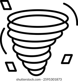 Tornado Line Vector Icon Design