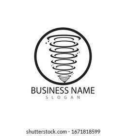 Logo de Tornado e icono de tormenta diseño vectorial