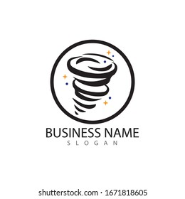 Logo de Tornado e icono de tormenta diseño vectorial
