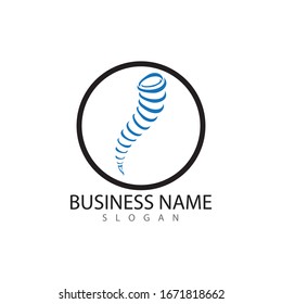 Tornado logo and storm icon  vector illustration design