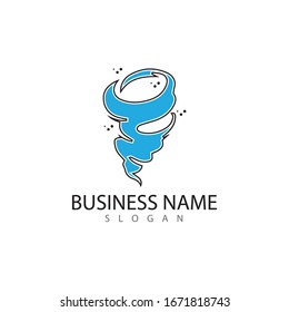 Logo de Tornado e icono de tormenta diseño vectorial