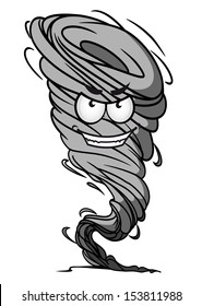 Tornado mascot with aggressive face in cartoon style. Jpeg version also available in gallery