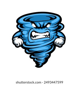 Tornado mascot logo design vector with modern illustration concept style for badge