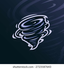 Vector de diseño de logotipo de mascota Tornado. Ilustración de tornado para el deporte y el equipo de deportes electrónicos.