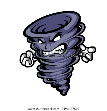 Tornado mascot logo design vector with modern illustration concept style for badge