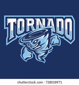 Logo Tornado Mascote e Sport: Ilustração Vector em Camadas