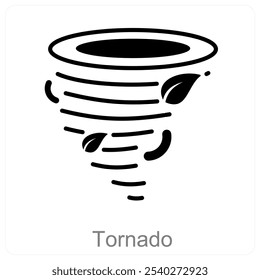 Conceito de tornados e ícones da natureza