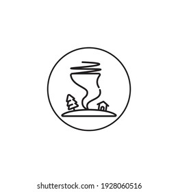 tornado outline style icon in circle