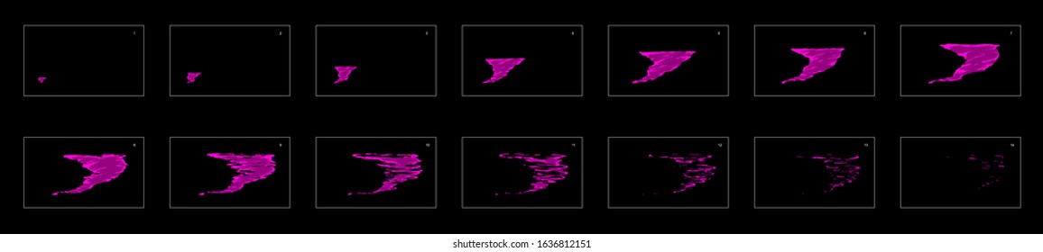 Tornado poison effect. Tornado effect frame by frame animation sprite sheet. classic animation for game development, motion graphic or mobile games