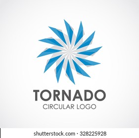 Tornado power circle abstract vector and logo design or template windmill business energy icon of technology company identity symbol concept