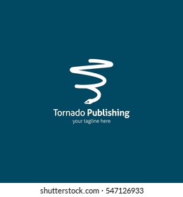 Tornado Publishing Logo Design Template. Vector Illustration
