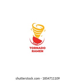 tornado ramen logo icon design with white background