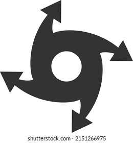 Tornado rotation vector icon. A flat illustration design used for tornado rotation icon, on a white background.