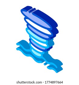 Tornado Sea Water Icon Vector. Isometric Tornado Sea Water Sign. Isolated Symbol Illustration