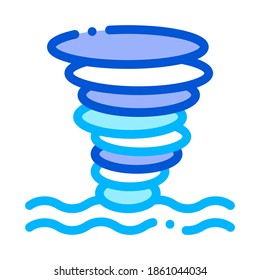 Tornado Sea Water Icon Vector. Outline Tornado Sea Water Sign. Isolated Contour Symbol Illustration