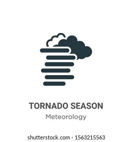 Tornado season vector icon on white background. Flat vector tornado season icon symbol sign from modern meteorology collection for mobile concept and web apps design.