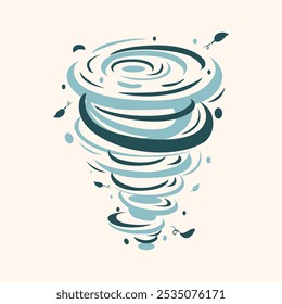 Ilustración vectorial de forma de tornado. Plantilla de elemento de dibujos animados de diseño dibujado a mano de huracán