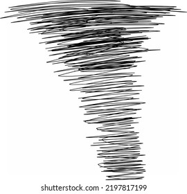 Dibujo abstracto de líneas en forma de tornado