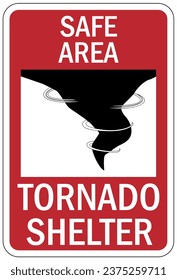 Tornado shelter sign and labels