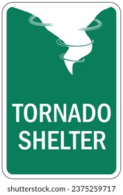 Tornado shelter sign and labels