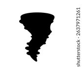Tornado silhouette vector flat illustration design. Tornado flat.